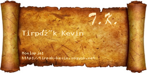 Tirpák Kevin névjegykártya